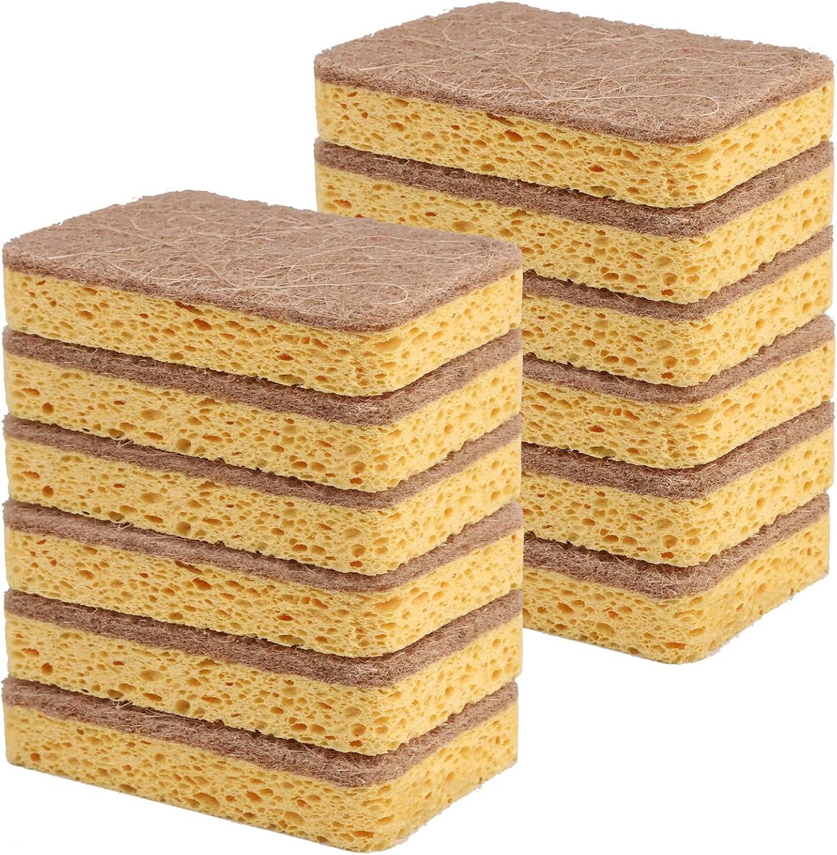 Keukensponzen - 12 stuks - hout - krasvrij - voor keuken