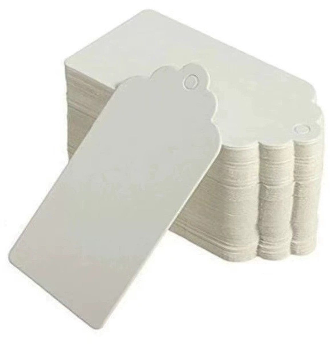100 cadeaulabels, blanco kraftpapier, bladwijzers-Wit-9.5*4.5cm