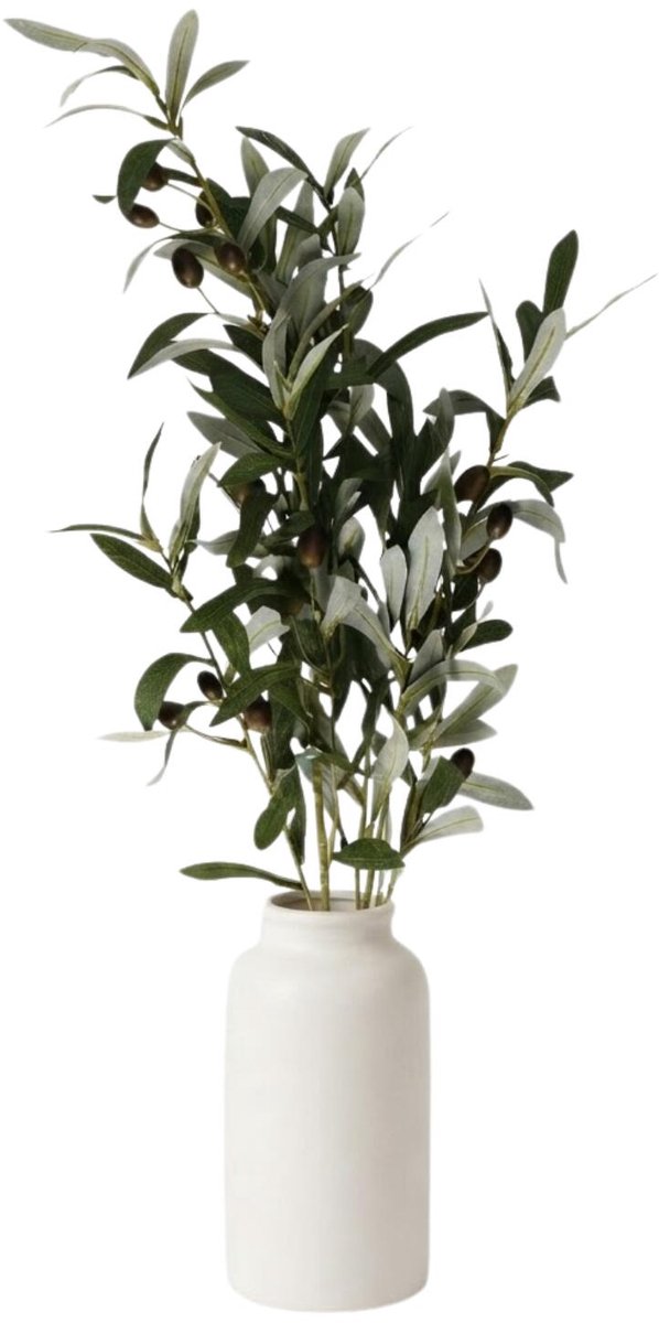 Bellatio Design Kunstplant Olijf takken - 101 cm - groen - olijfboom - siertakken stelen - decoratie