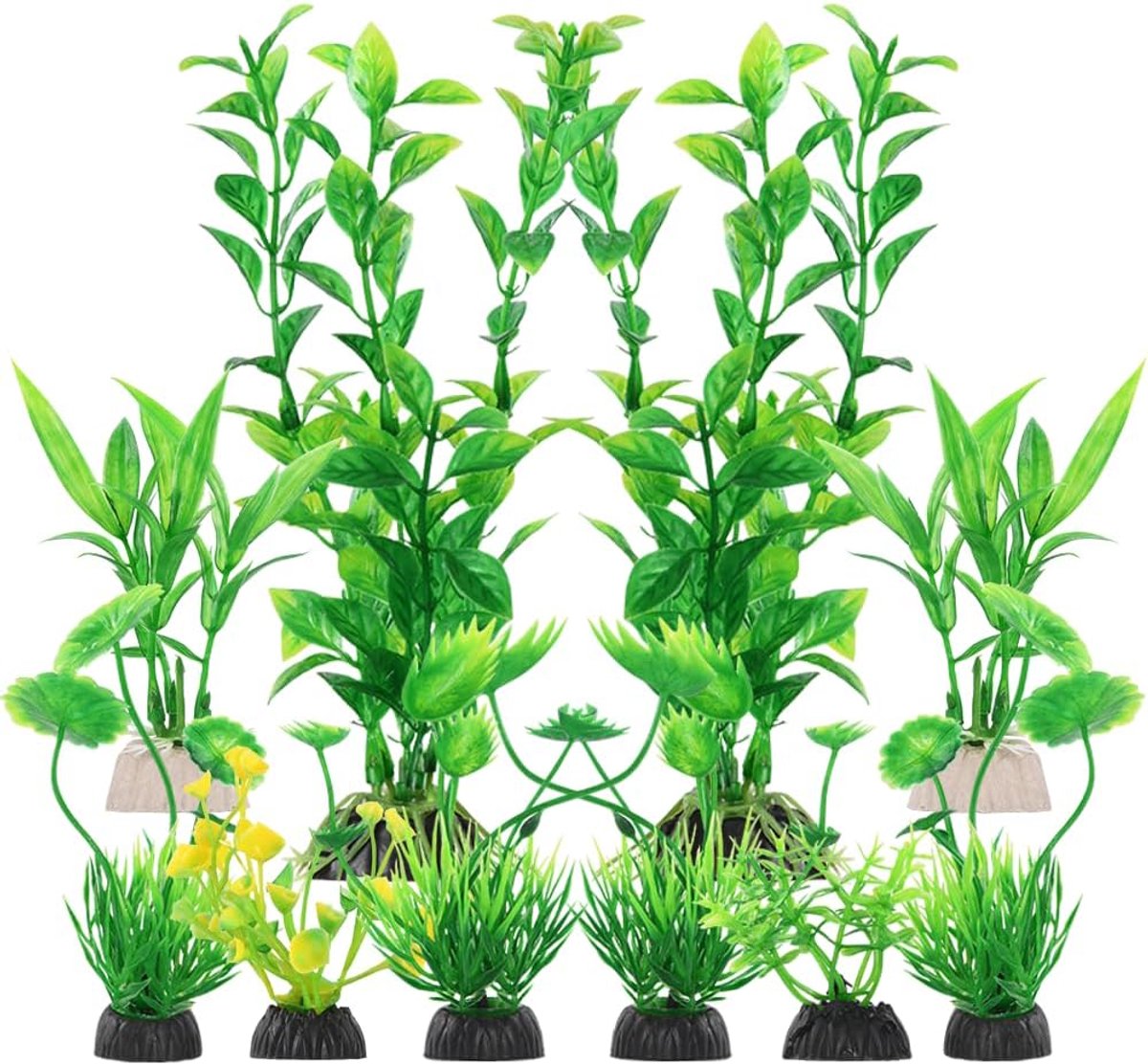 AOOTE Kunstmatige aquariumplant, 10 stuks, aquariumplant, realistische simulatieplant, accessoires voor decoratie en - ShopVlot