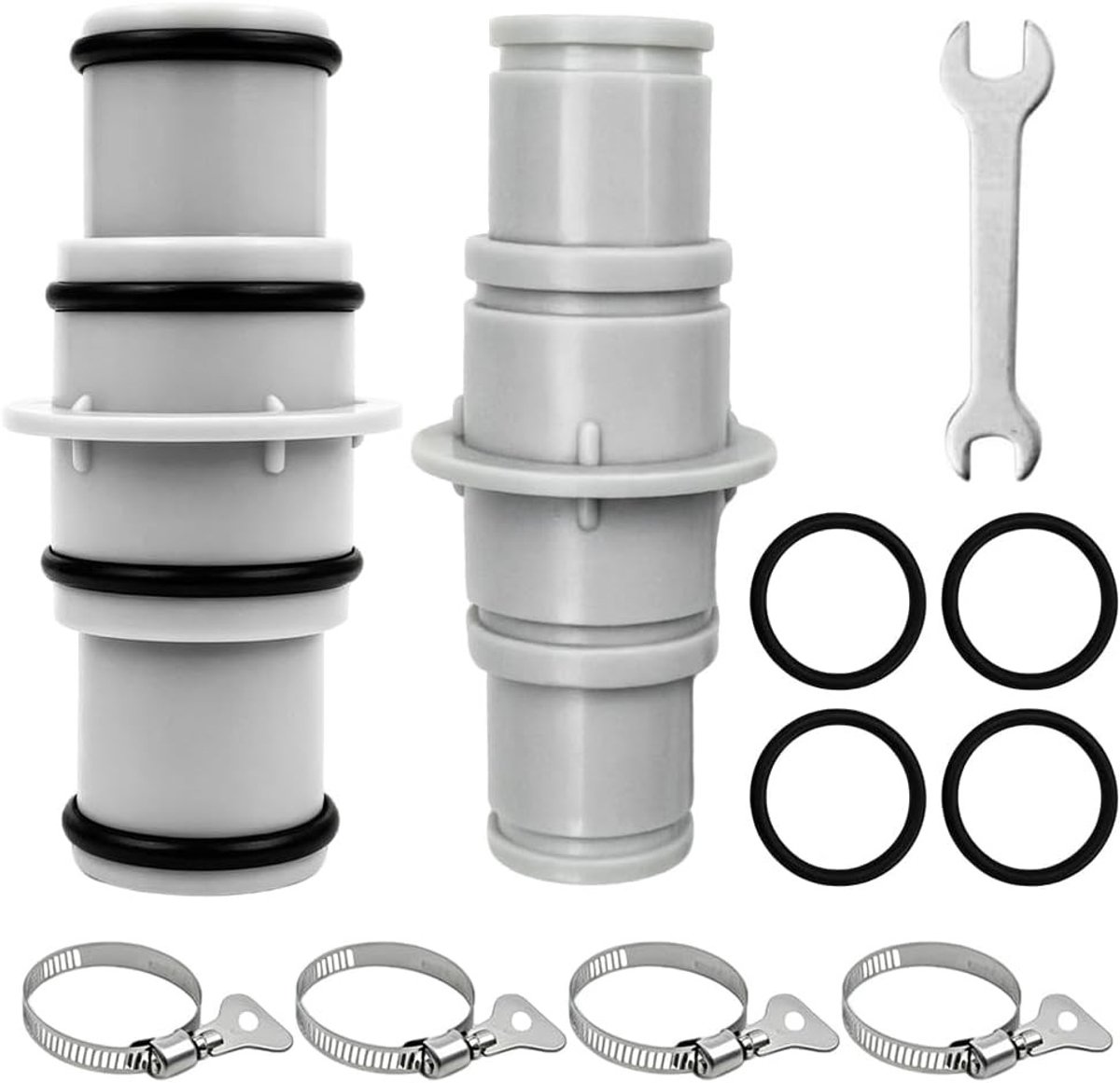 Verstelbare Slangadapters voor Zwembaden en Tuinen - 32mm naar 38mm, Set van 2 Stuks