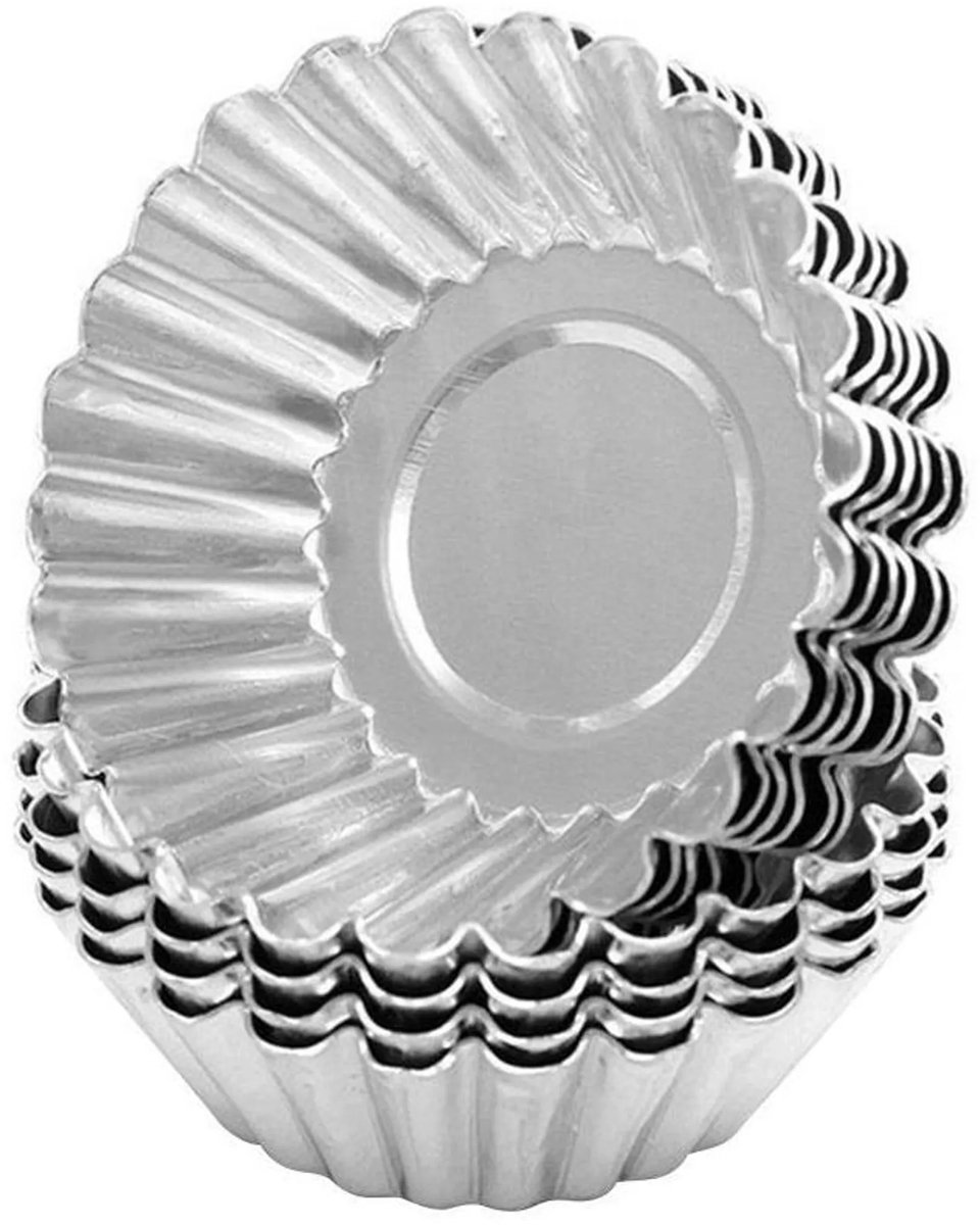 10 mini aluminium pannenkoekvormpjes, antiaanbak cupcake- en cakevormpjes, herbruikbare keukenbakvormen