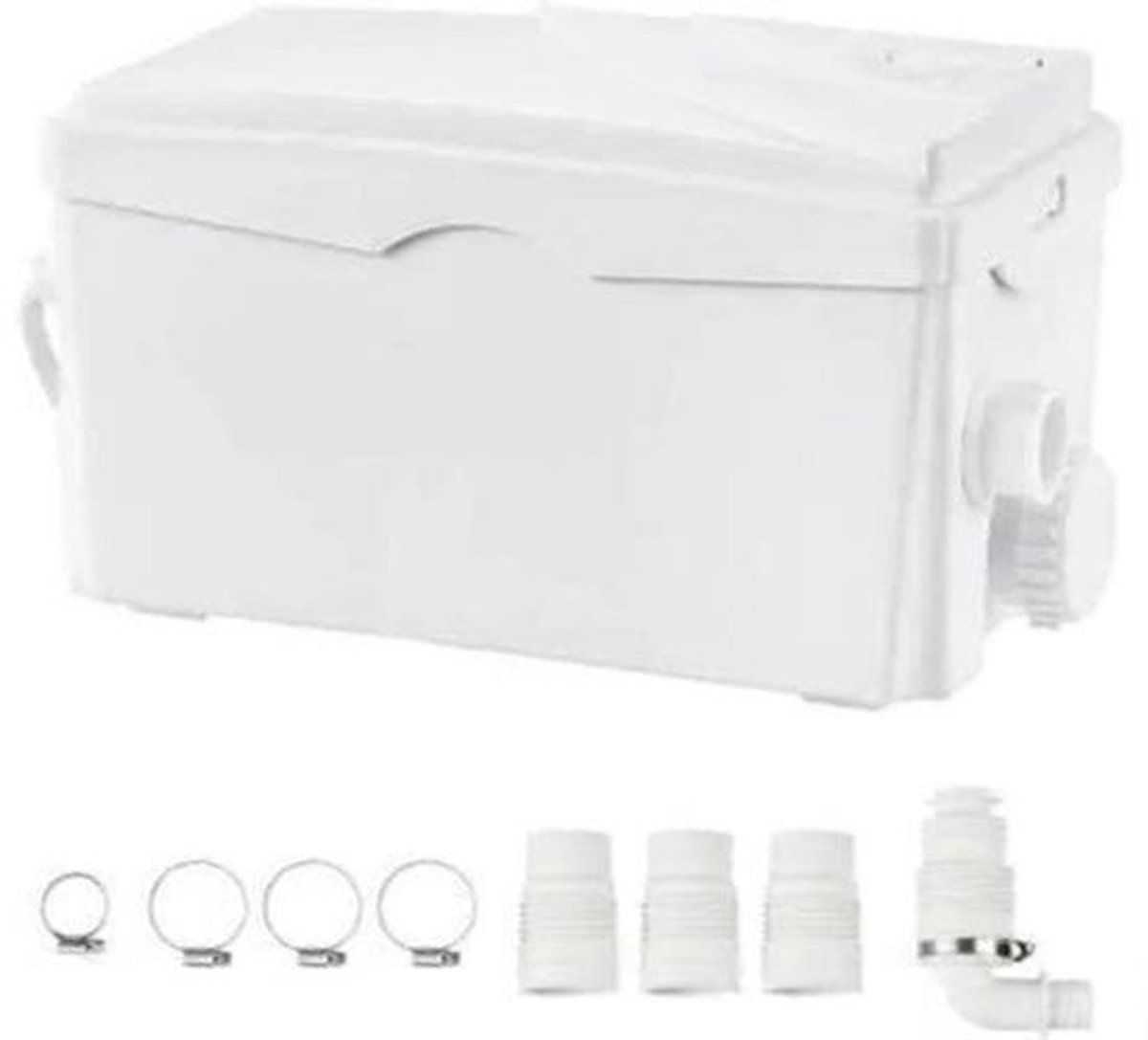 Macerator Pomp - Waterpomp - Vuilwaterpomp - 350W - 6000 L/u Capaciteit - 7m Opvoerhoogte - 3 Inlaten voor Afvalwater Verwerking