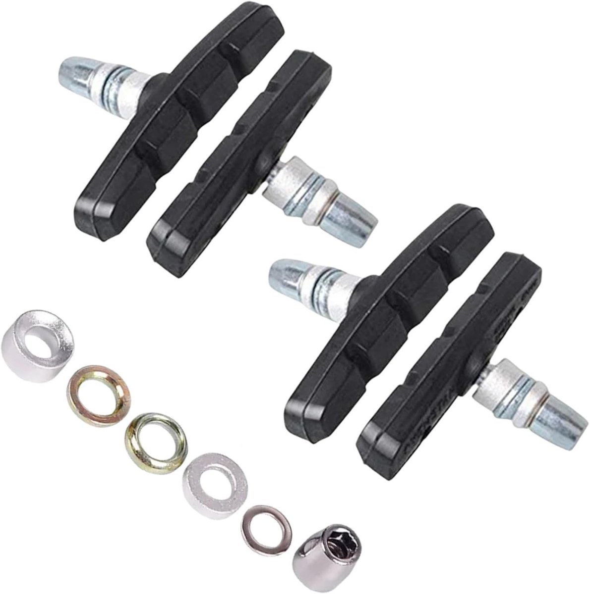 V Brake Pads en Remschoenen voor Fietsen - 2 Paar Remblokjes voor Mountainbike en Racefiets, Hoogwaardige Remprestaties en Betrouwbaarheid
