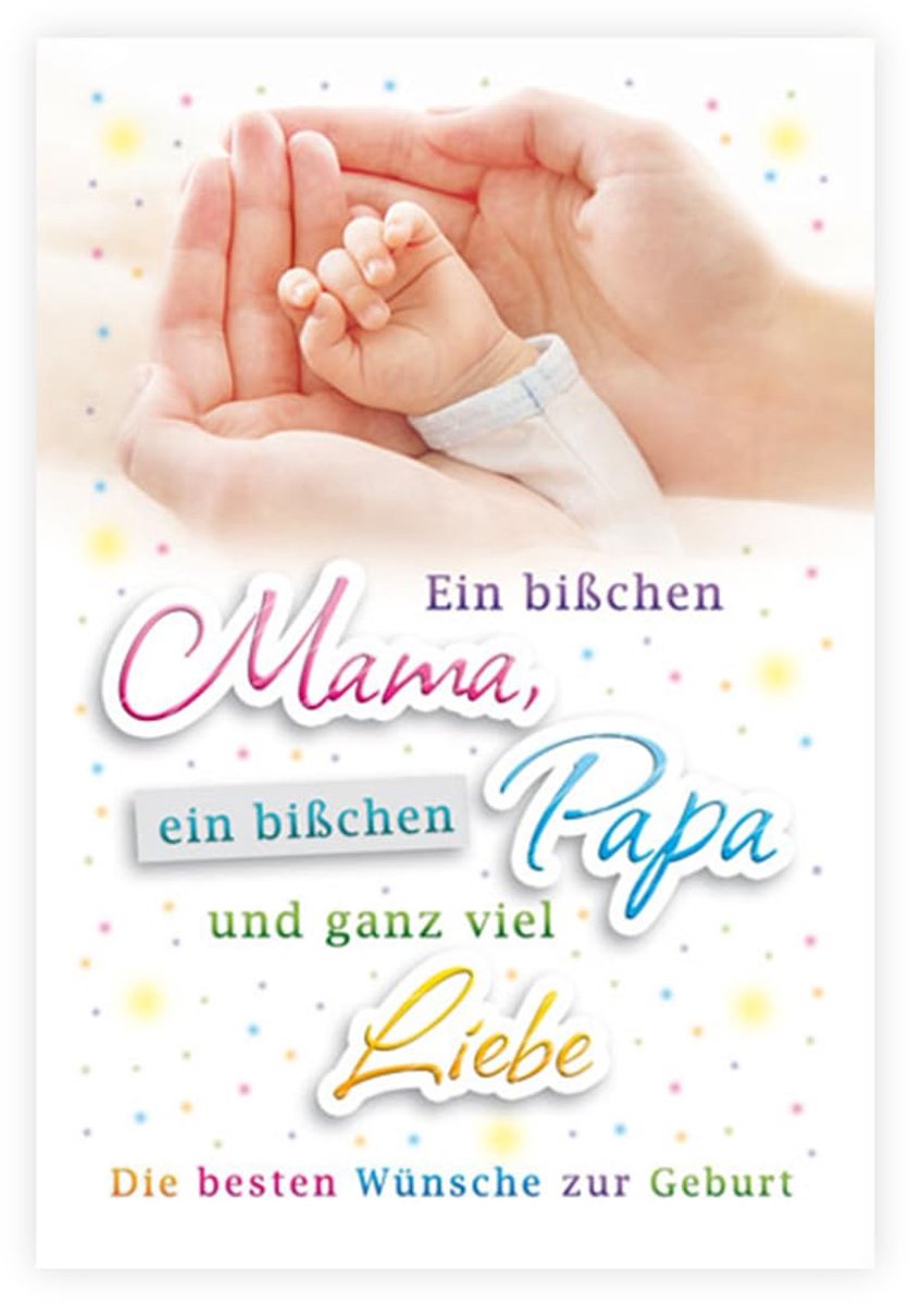KE - Premium geboortekaartenset, geboortekaart voor baby's, DIN A6 vouwkaart incl. envelop, hoogwaardige kaart voor de - ShopVlot