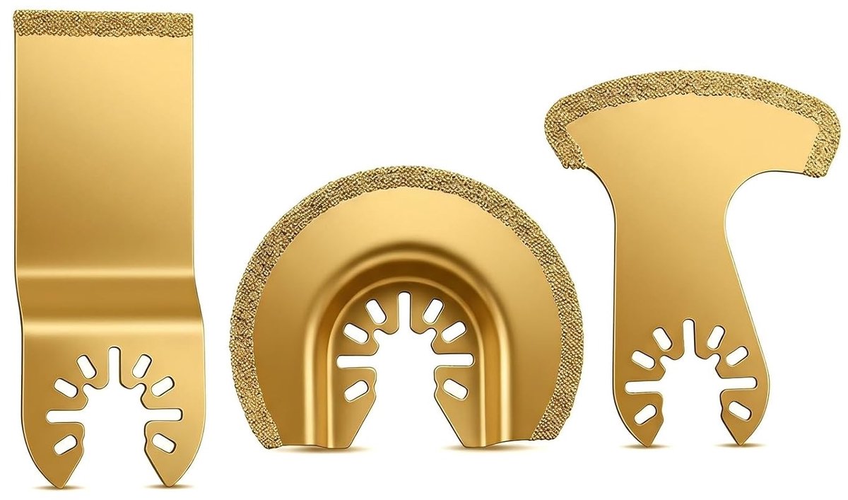 Set van 3 Oscillerende Diamantzaagbladen, Multifunctioneel Gereedschap voor Tegels, Cement en Beton, Universele Accessoires voor Voegenreiniging en Renovatie