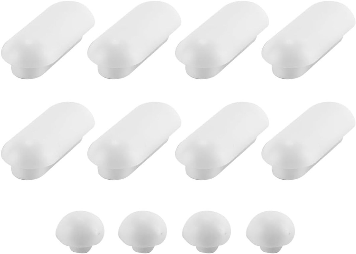 Set van 12 Geluidsdempende Rubber Buffers voor Toiletzitting - Ondersteuningspluggen en Ruimtebesparende Kappen
