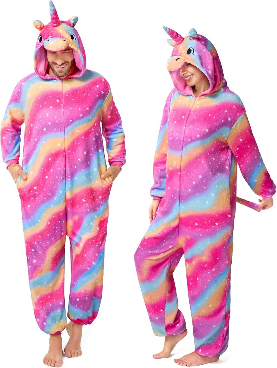 Unisex Halloween Eenhoorn Kostuum voor Volwassenen - Jumpsuit en Pyjama voor Cosplay en Feestjes