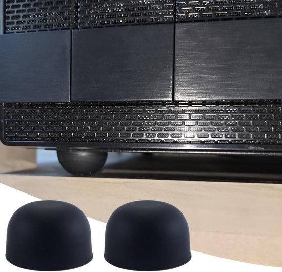4 Stuks Zwarte Ronde Siliconen Speaker Isolatie Voeten, Krasbestendig en Antislip, Ideaal voor Platenspelers en Subwoofers — afbeelding 5