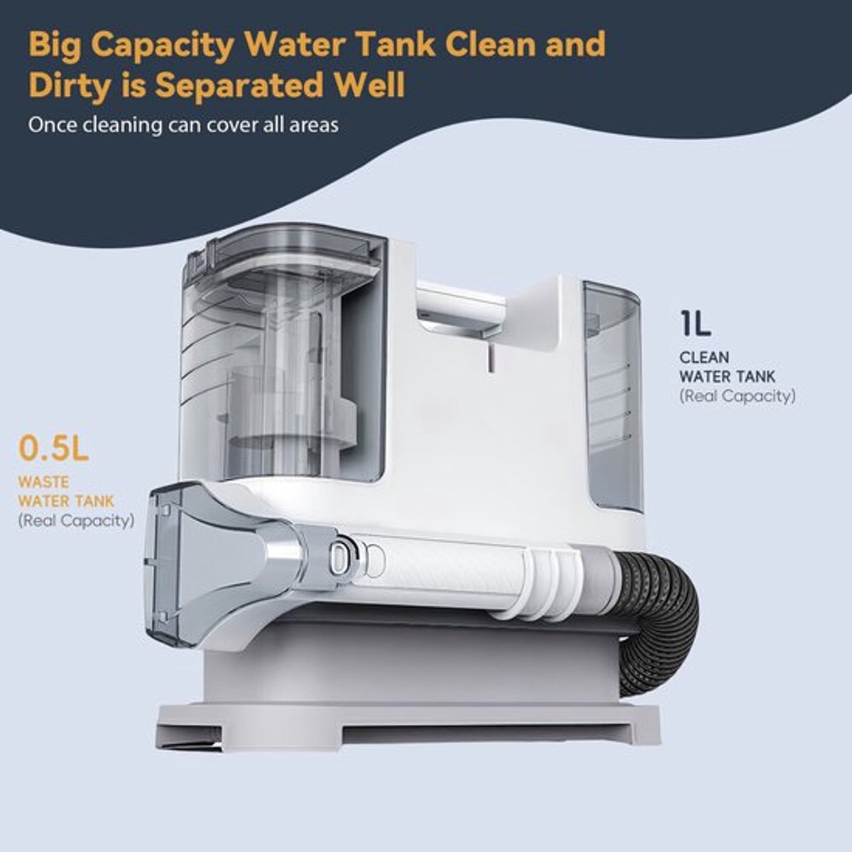 Handheld Tapijtreiniger 9kPa - 400W Vermogen - 0.6 L Inhoud - ABS Materiaal - Voor Auto En Huis - Spot Cleaner