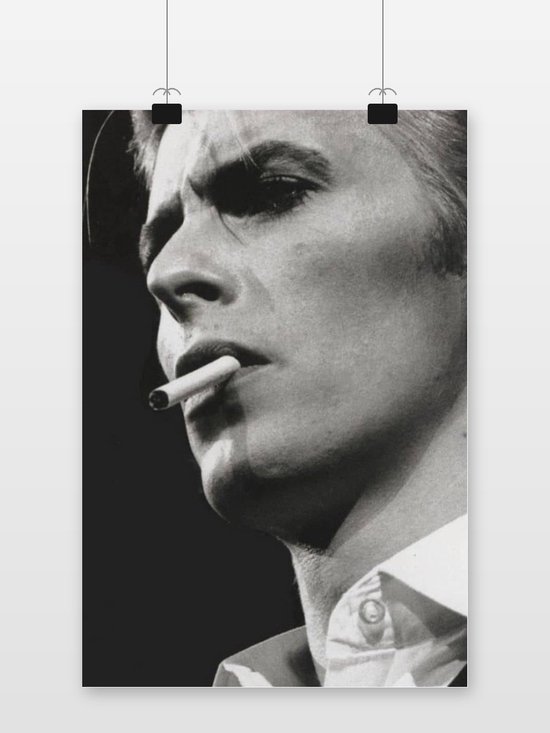 David Bowie Poster - Zwart Wit - Muziek - Sigaret - Icon - Rock - Vintage - posters - formaat 30x40cm - Wanddecoratie - XS3740