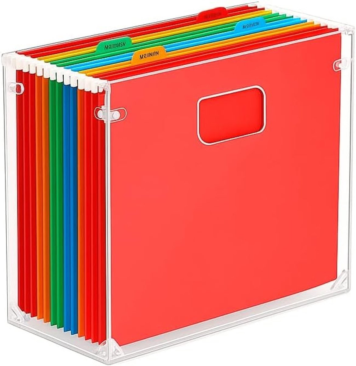 Moderne Acryl Hangende Bestanden Organizer voor Bureau - Documentenhouder met Handvat voor Thuis, Kantoor en School