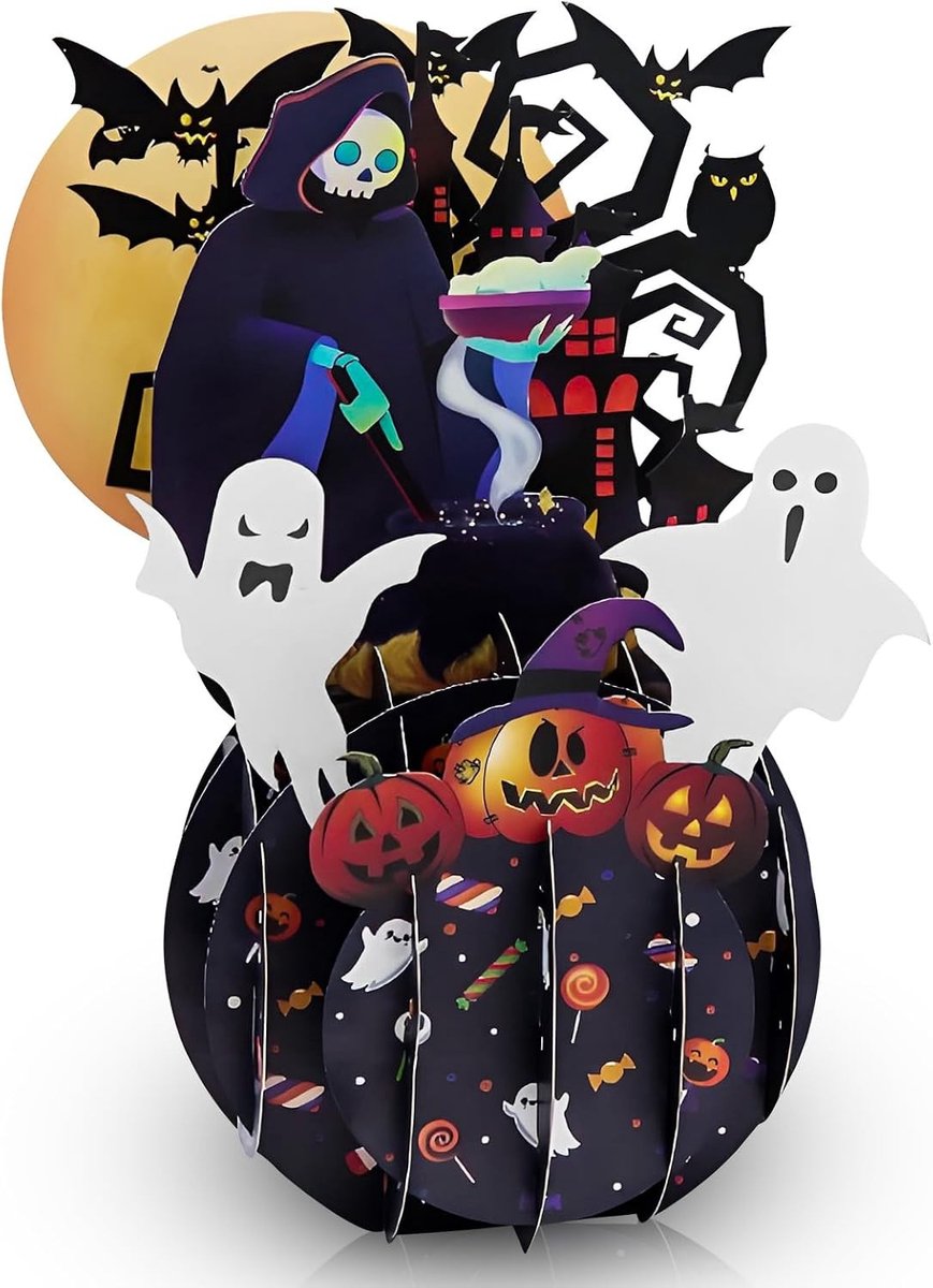 Spookachtige 3D Halloween Kaart, Feestelijke Kaarten voor Halloween, Decoratie en Griezels, Perfect voor Vrienden en Familie