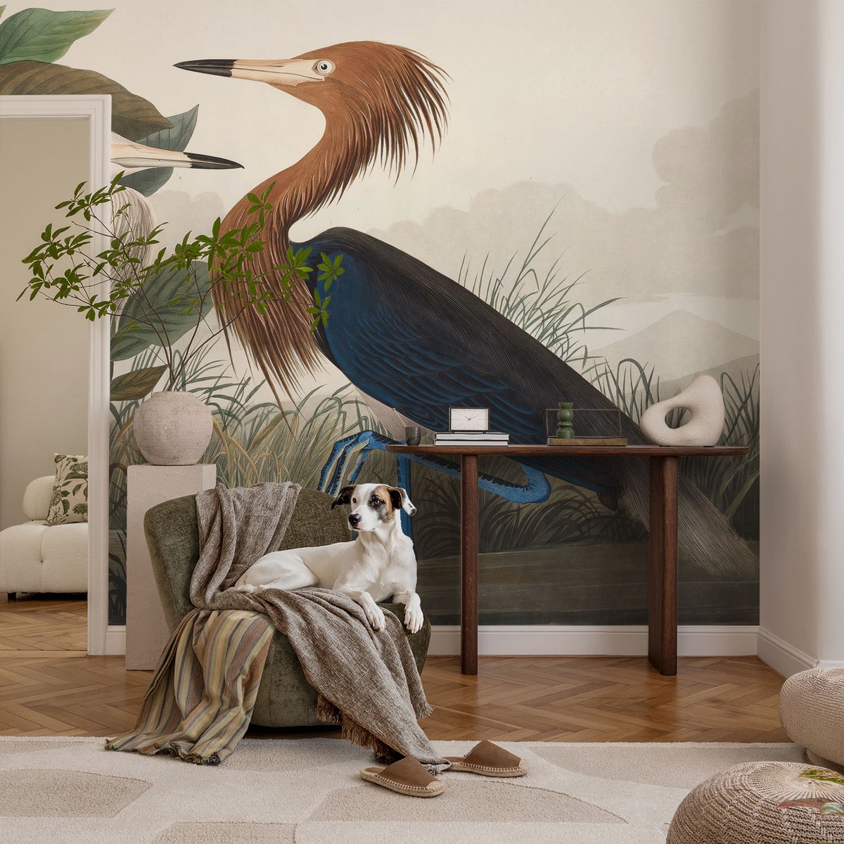 Coloray Vliesbehang - Groente Snellijm Behang - 104x70 cm - Vogels In Planten Fotobehang Vlies - Hal behang Dieren - Muurschildering - Woonkamer behang