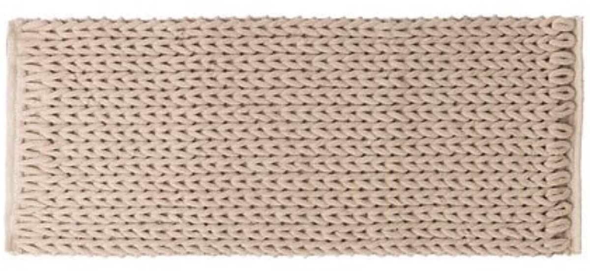5Five Badkamer kleedje / badmat voor de vloer - 50 x 120 cm - beige - extra dikke stof - polyester - extra soft - lange versie