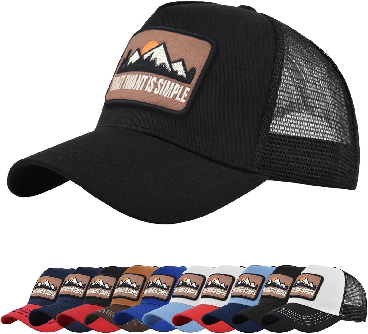 Trucker Cap Geborduurde Baseball Hat - Unisex Mesh Back Zonnehoed voor Casual, Outdoor & Hip Hop Sportkleding