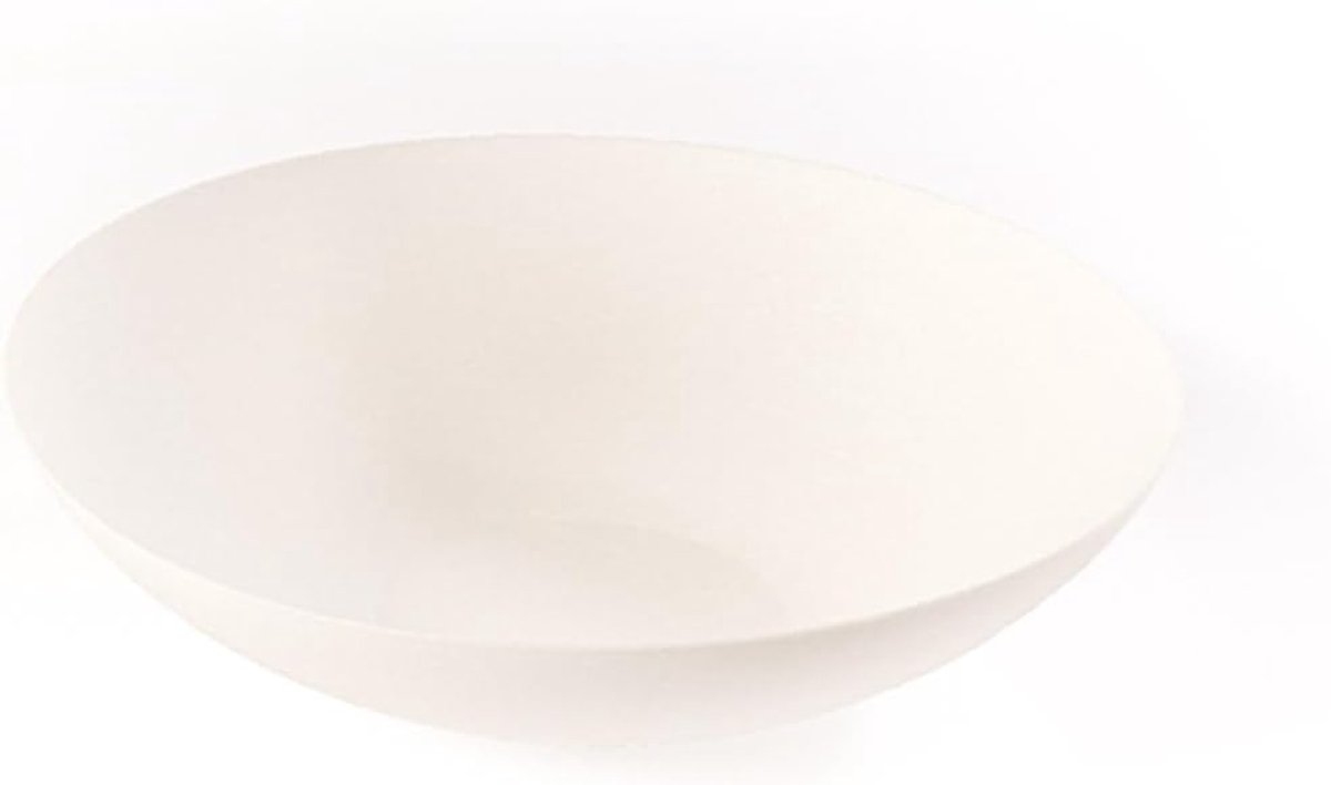 Bord van suikerriet in wit rond Ø200xH49mm | Bio wegwerp kom soepbord kom slakom | 20 stuks