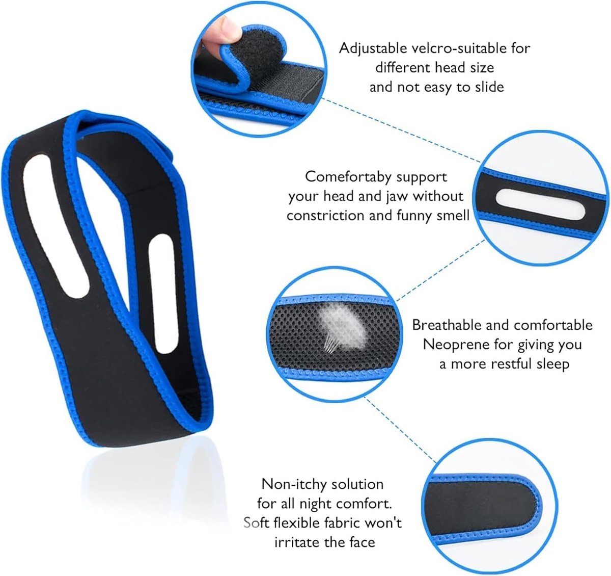 2 STUKS Anti Snurken Kinband Verstelbare Stop Snurken Apparaten Snurk Reductie Chin Strips Meest Effectieve Anti Snurk Apparaten Stop Snurken Slaap Hulpmiddel voor Vrouwen en Mannen