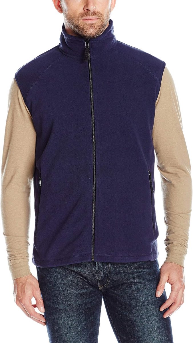 Men's Summit Full-Zip Microfleece Vest, Navy, Large