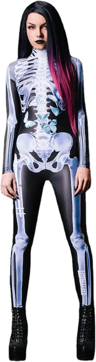 Girl Skelet Kostuum Vrouwen Mannen Halloween Kostuums Cosplay Jumpsuit Bodysuit