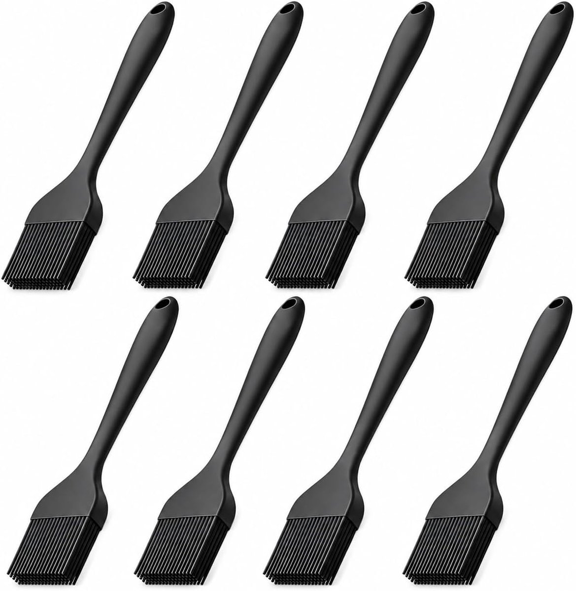 8 stuks 21 cm bakkwast siliconen, grillkwast geschikt voor levensmiddelen, hittebestendig, keukenborstel voor bakken, koken, grillen, eendelig design, vaatwasmachinebestendig, kwastenset