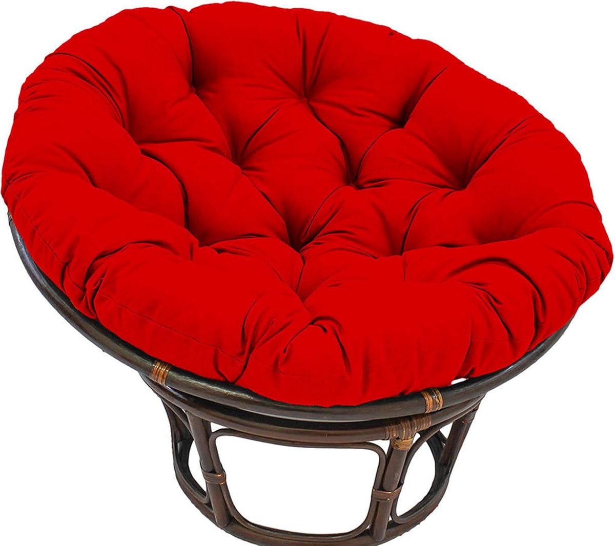 Generisch Hängesessel Kissen Outdoor Rund,Polster, 10cm Dicke Auflage Für Baumwoll Hängeschaukel, Premium Papasansessel Kissen Sitzkissen, Eierstuhl, Rattansessel Sitzpolster,Bright red,150cm