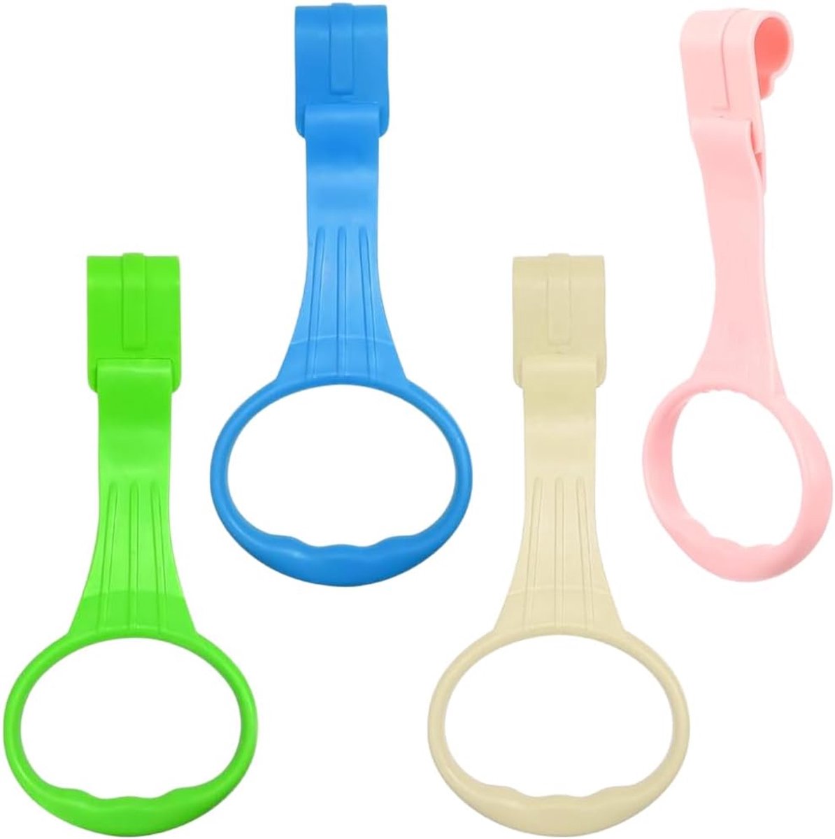 4 stuks ringen voor wiegen en box, babyloopringen met zachte pastelkleuren en opstaantraining, voor box, wieg en kinderwagen