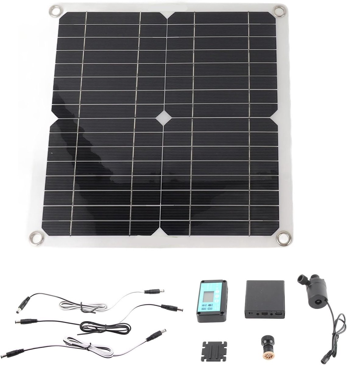 Dailygoods - Solar Water Pump Kit - 22W Zonnepomp met Accubox en Tijdregeling voor Tuin en Vijver