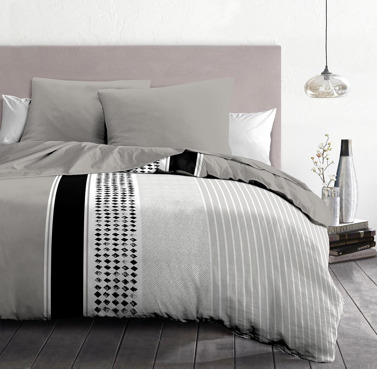 Linge Passion Mimosa Beddengoedset, 240 x 260 cm, bedrukt + kussensloop, zacht, licht en onderhoudsvriendelijk, moderne patronen