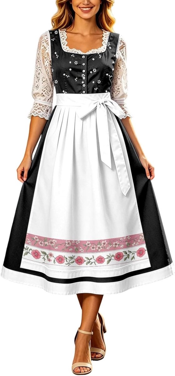 Middeleeuwse kleding in Europese stijl met smalle tailleband, voor cosplay en themafeesten