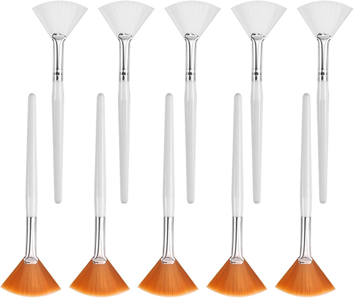 10 stuks gezichtsmasker borstel zachte gezichtsventilator borstels gezichtsmasker applicator borstel cosmetische borstel doe-het-zelf make-up gereedschap voor modder masker crème peeling