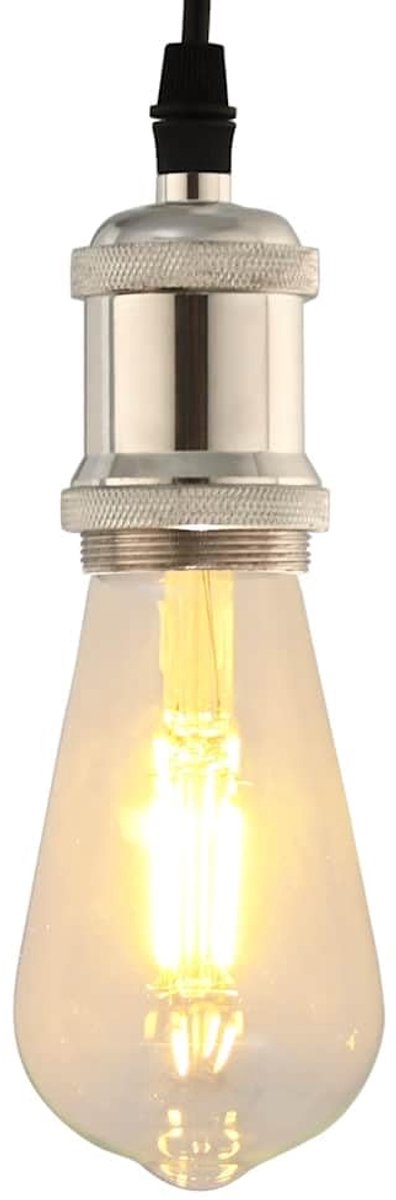 Lampfittingen, set van 2, E27-fitting, aluminium, satijn, nikkel, vintage, industriële stijl, hanglamp, sokkel voor doe-het-zelf verlichting