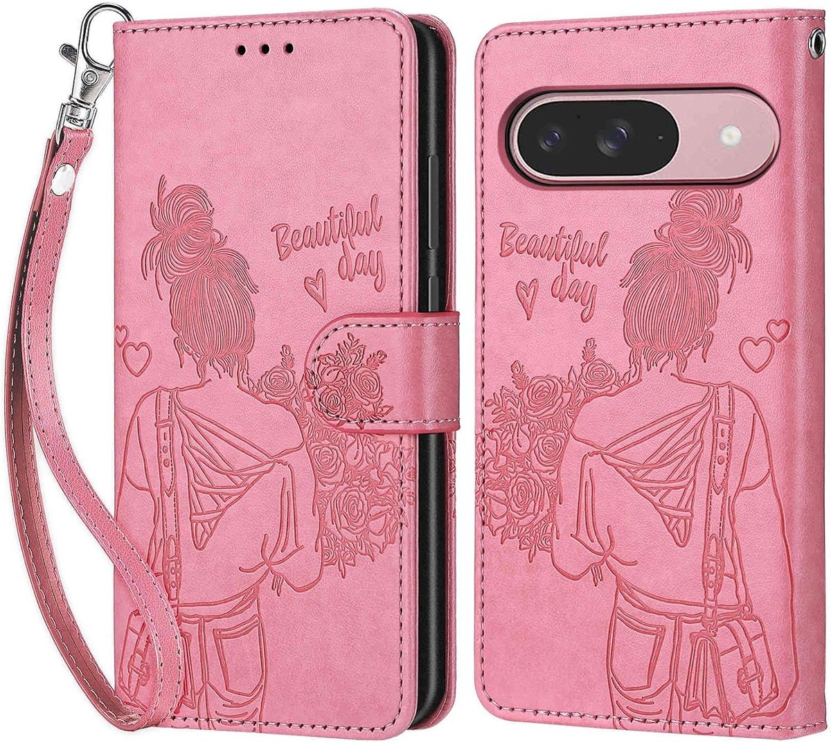 Telefoonhoesje voor Google Pixel 9/9 Pro, roze