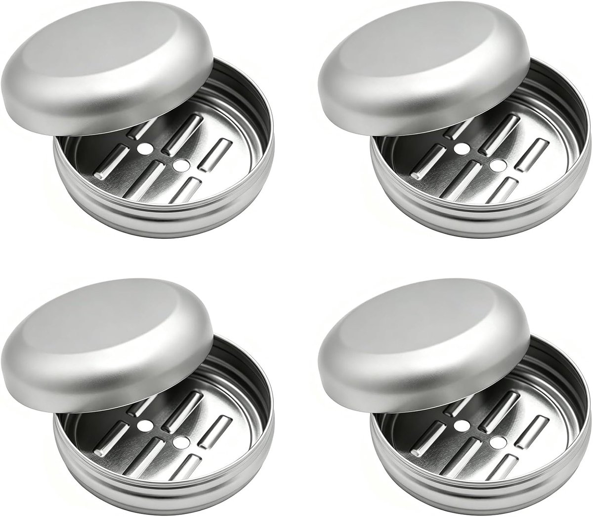 Zeepbakjes van aluminium, 100 ml, rond