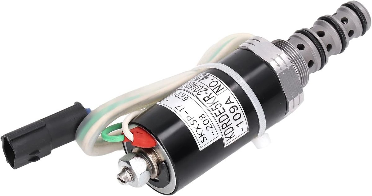 Hydraulische Pompsolenoïde Ventiel voor Graafmachines - Hoogwaardige RVS Accessoires, Compatibel met SK200-6E en SK200-3, Betrouwbare Prestaties en Nauwkeurige Verwerking