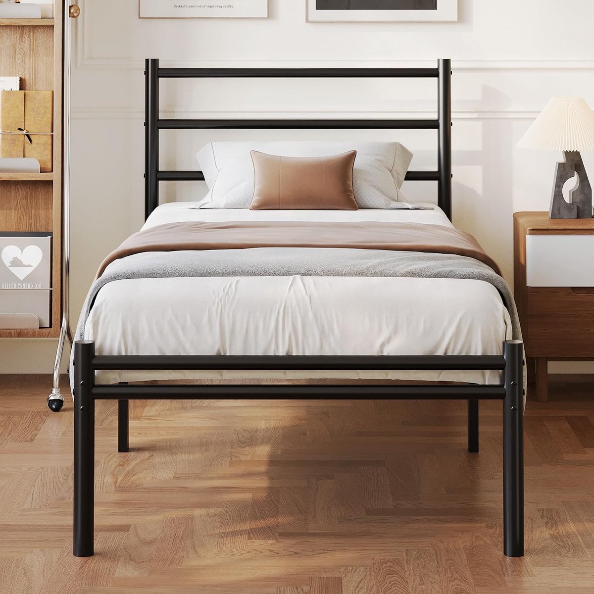 Eenpersoons Bedframe 80 x 190 cm met Hoofdeinde en Voetenbord