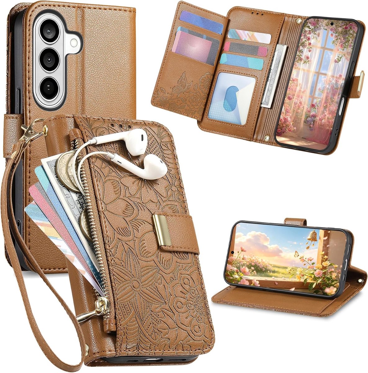 Hoesje voor Samsung Galaxy S26 met Polsband HYY Bruin