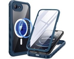 Seacosmo Hoes voor iPhone 16E/17E hoes (compatibel met MagSafe), ingebouwde 9H pantserglas, displaybescherming en camerabeschermfolie, 360 graden beschermhoes, volledige bescherming, stootvaste