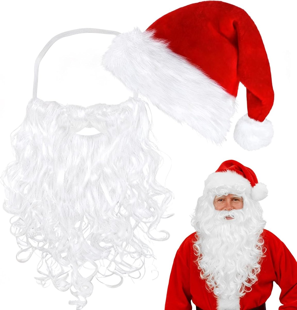 set voor volwassen vader kerstpakket voor feesten feestelijke Saint Nick Kerstman kostuum accessoire