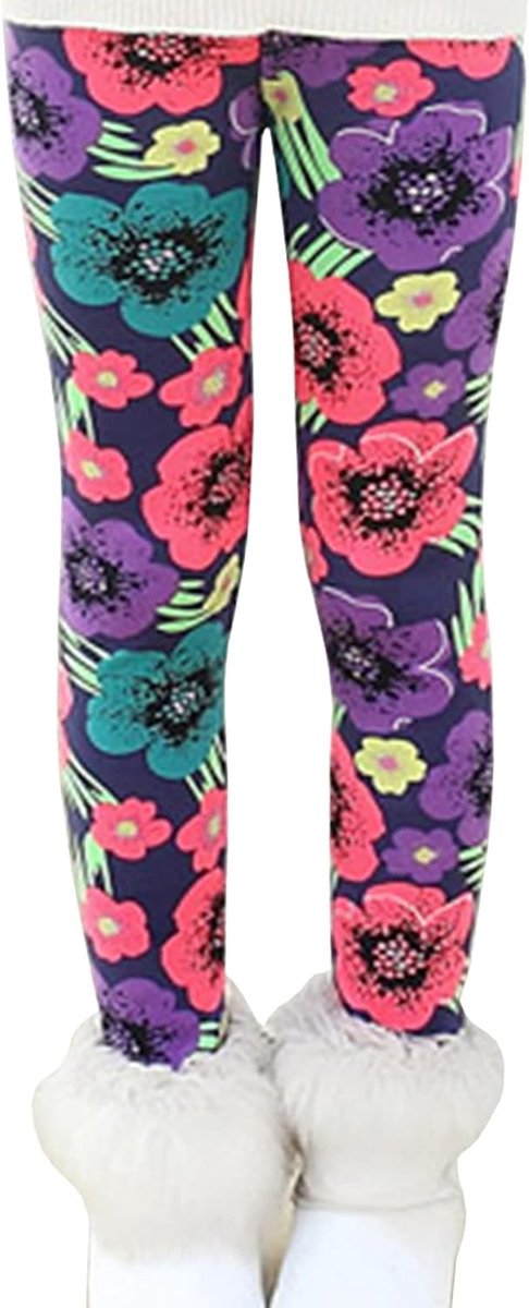 warme lange broek voor meisjes, met fleece gevoerde legging, C#, 4 Jaar