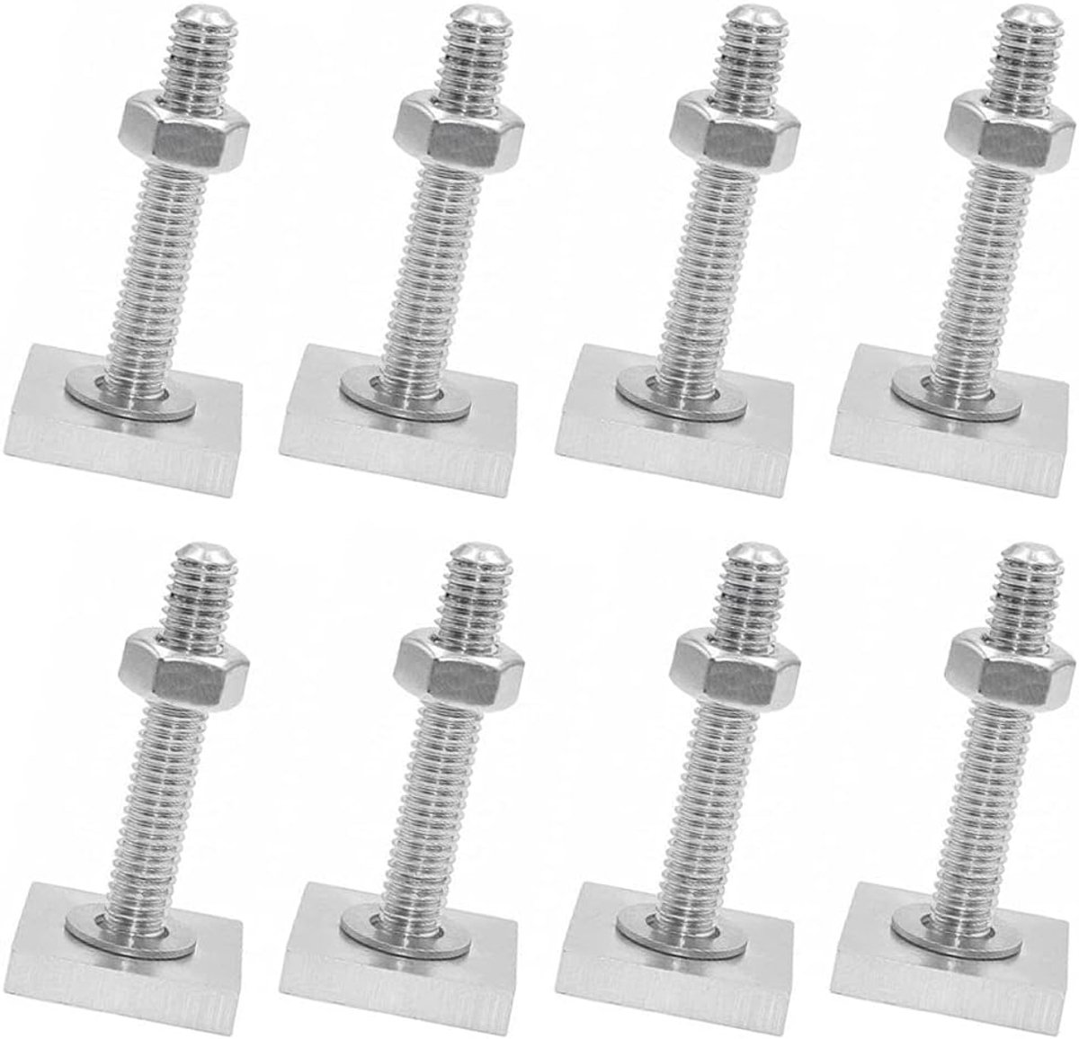 stalen bouten 8 stuks M6 T-sleuf groef T-tang gereedschap adapter T-Track dakkoffer T-rail roestvrij staal voor adapter