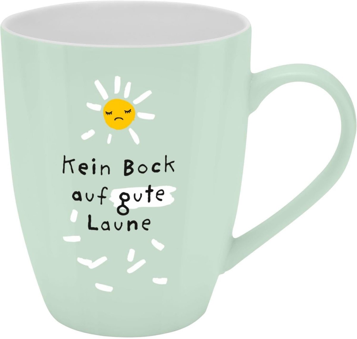 Mok met motief 'Kein Bock auf gute Laune', met banderol