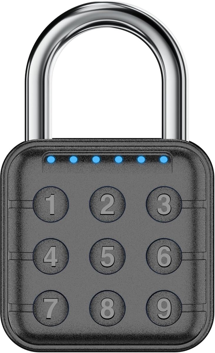 Hangslot 6 -cijfer, Combinatieslot voor Locker, Wachtwoordvergrendeling Elektronische Combinatie Lock IP67 Waterprook Hangslot voor Sportschool en Schoolkluis, Deur,
