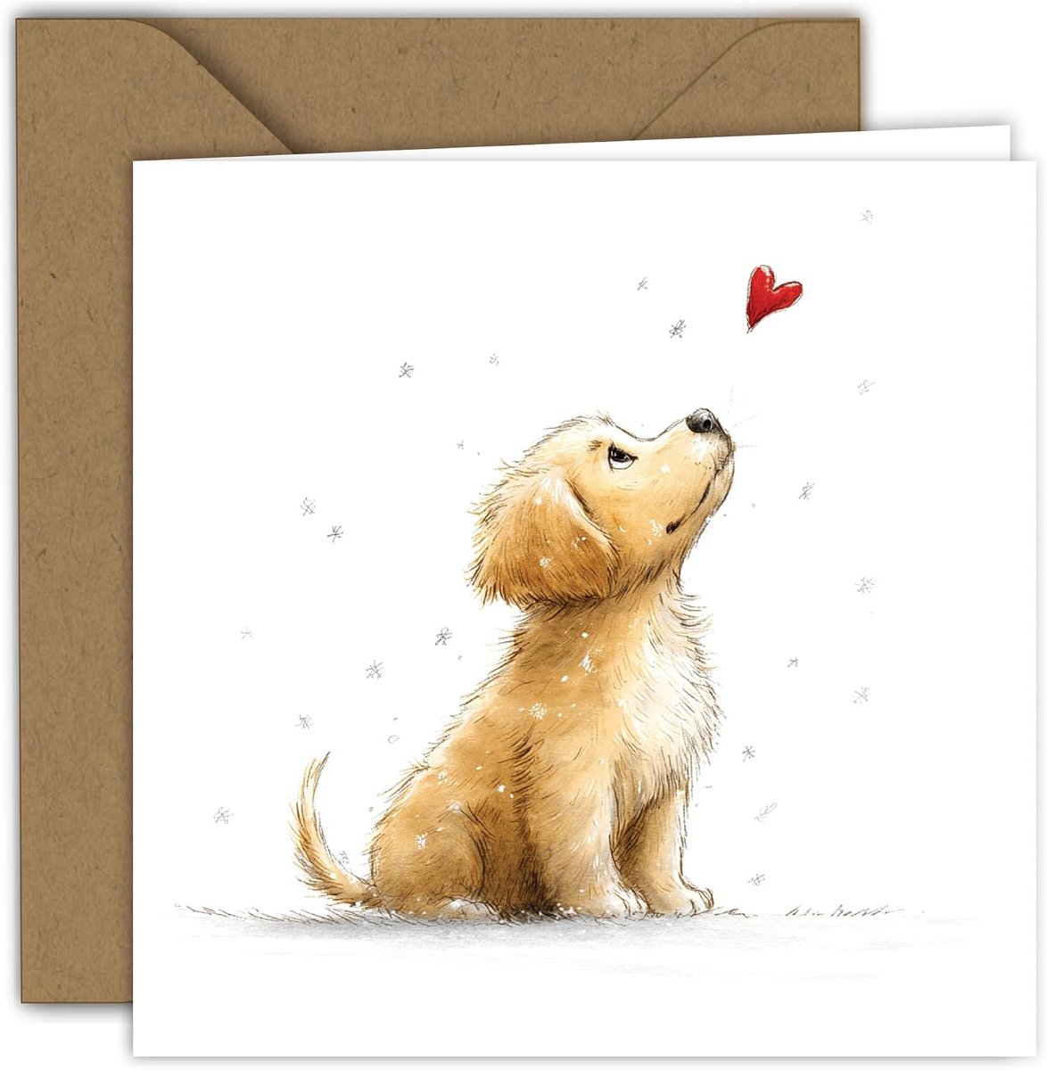 - hond illustratie met hart | vouwkaart (15 x 15 cm) - met kracht envelop - binnenkant blanco (2)