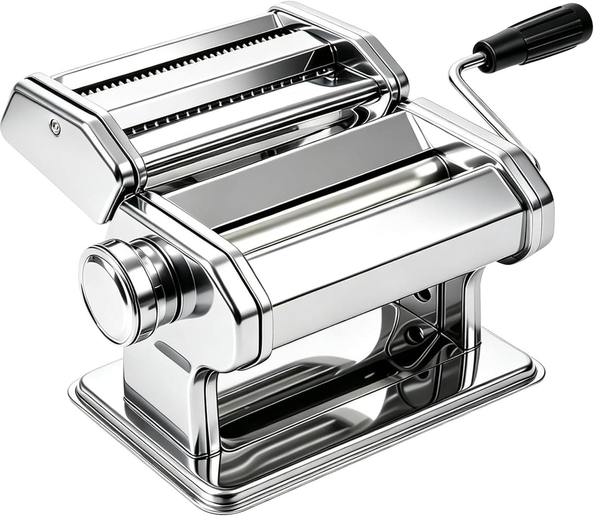 150 van aluminiumlegering, pastamachine met 9 instelbare diktes en 2 messen, handmatige pastamachine voor spaghetti, fettuccine, lasagne, cadeau