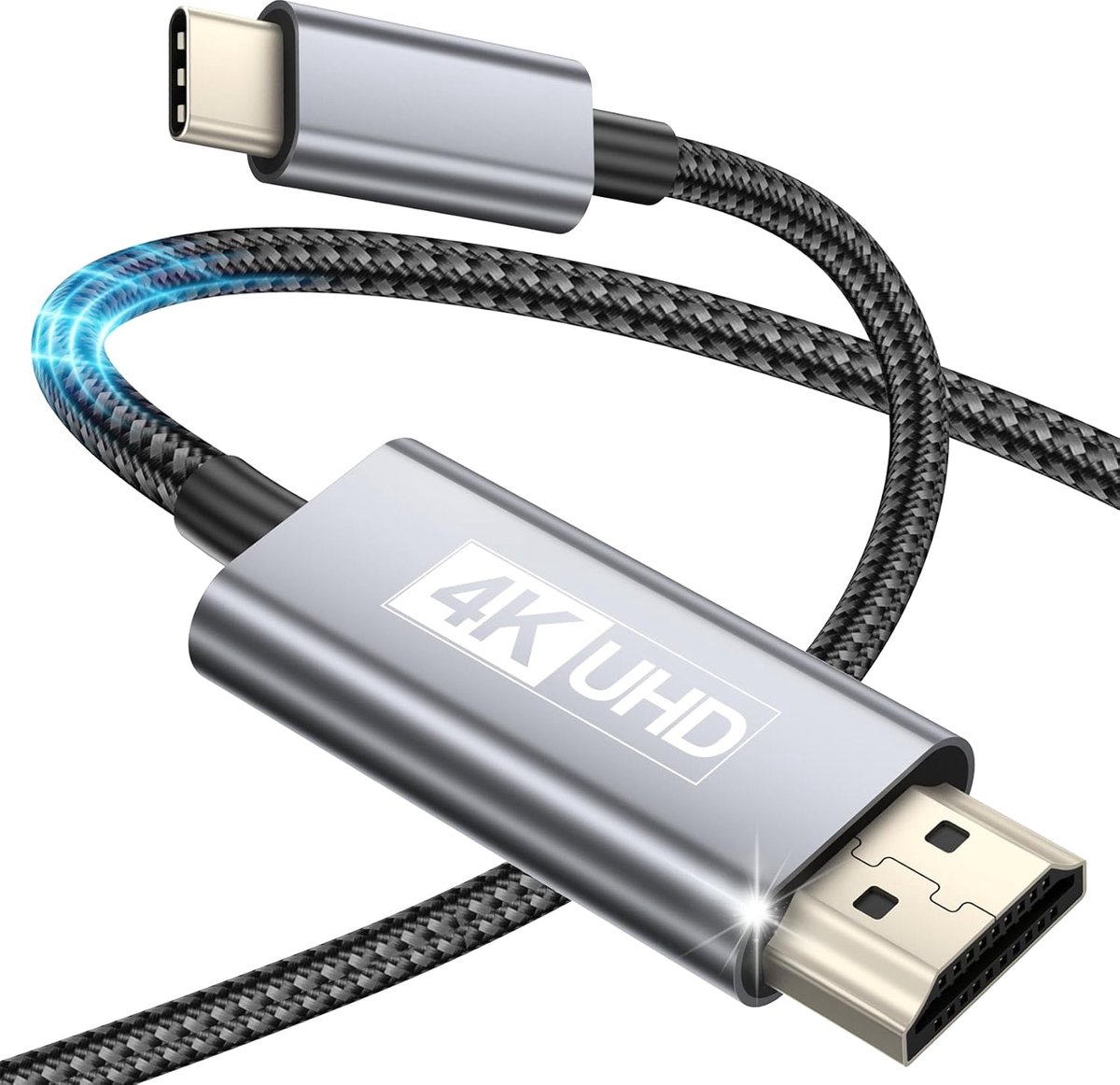 C naar HDMI-kabel, USB C HDMI-adapter met zeer hoge snelheid, 4K UHD, compatibel met Thunderbolt 4/3, MacBook Pro/Air, i-Pad Pro, Galaxy S23/S22/S21, Note 20, Surface Pro (3 m)