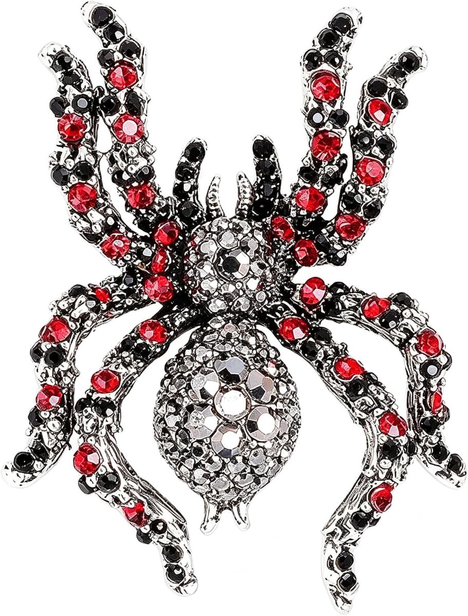 Broche voor Vrouwen Kunstparels Broche, Sieraden Pin Vrouwen, Voor Kleding Sweater Sjaal-Clip Hoed Tas Decoratie,Halloween (rood+zwart)