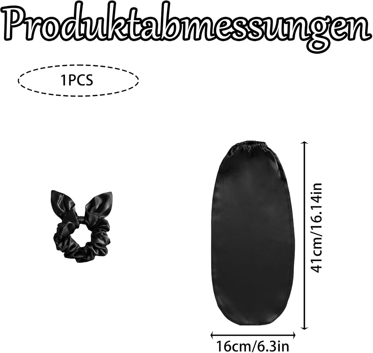 slaapmuts voor lang haar zwart met haarelastiek slaapmuts zijde voor krullen slaapkamer thuis haaraccessoire voor de nacht