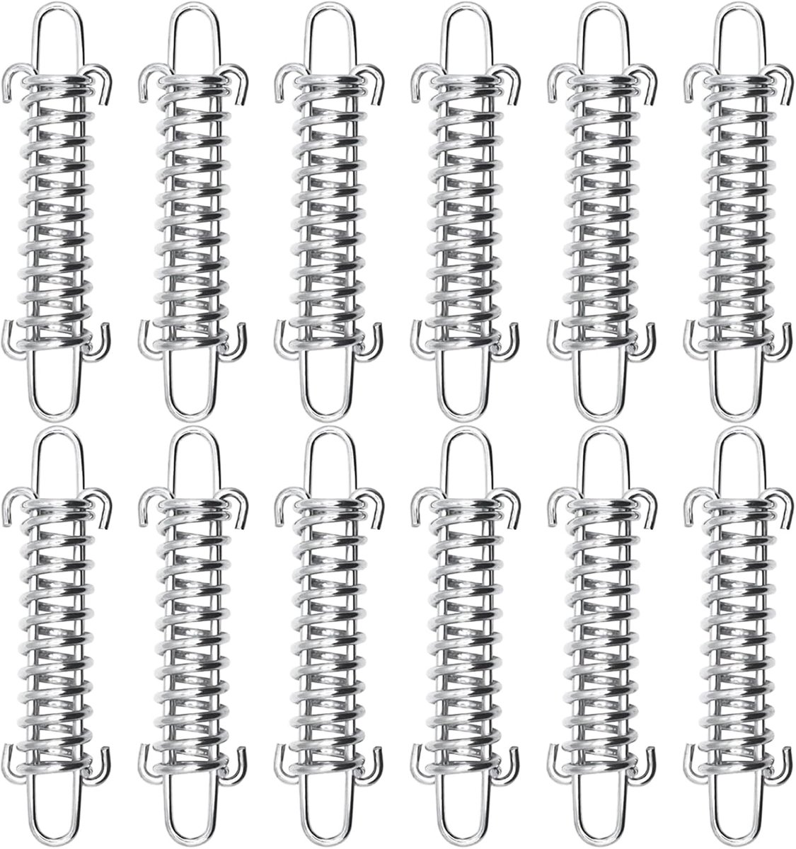 12 stuks spanveer gesp luifel bevestiging luifel trekveren tent paal veren voor dekzeilen, tenten, kampeeraccessoires, dubbele haakveer voor veilige montage