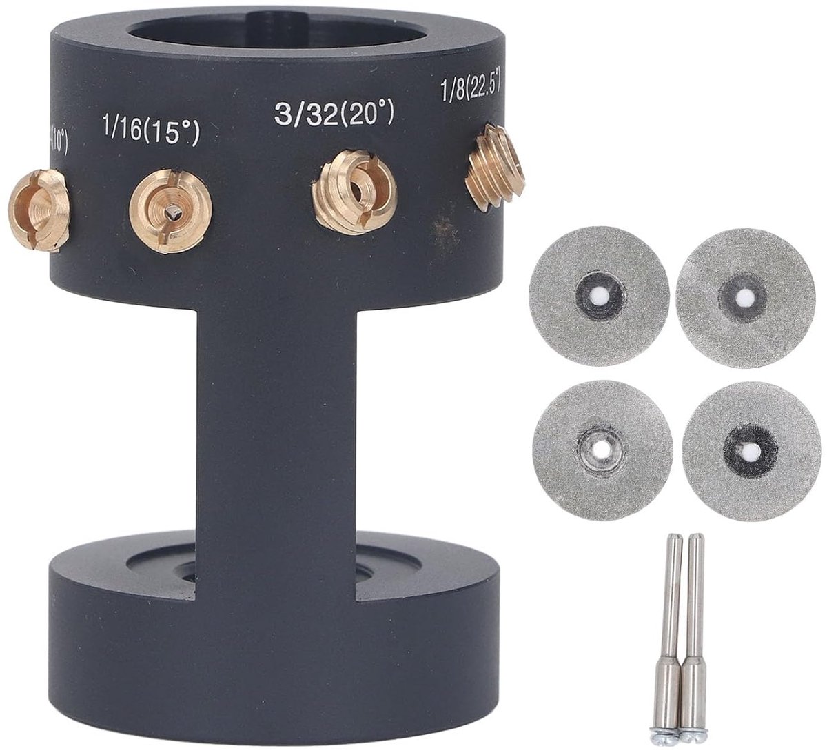 Elektrode Slijper Slijpkop, ALUMINIUM Meerdere Hoeken TIG Laselektrode Slijper Roterende Gereedschapsset met Afgesneden Sleuf Offsets Dubbele Diamantwielen Drijfstang